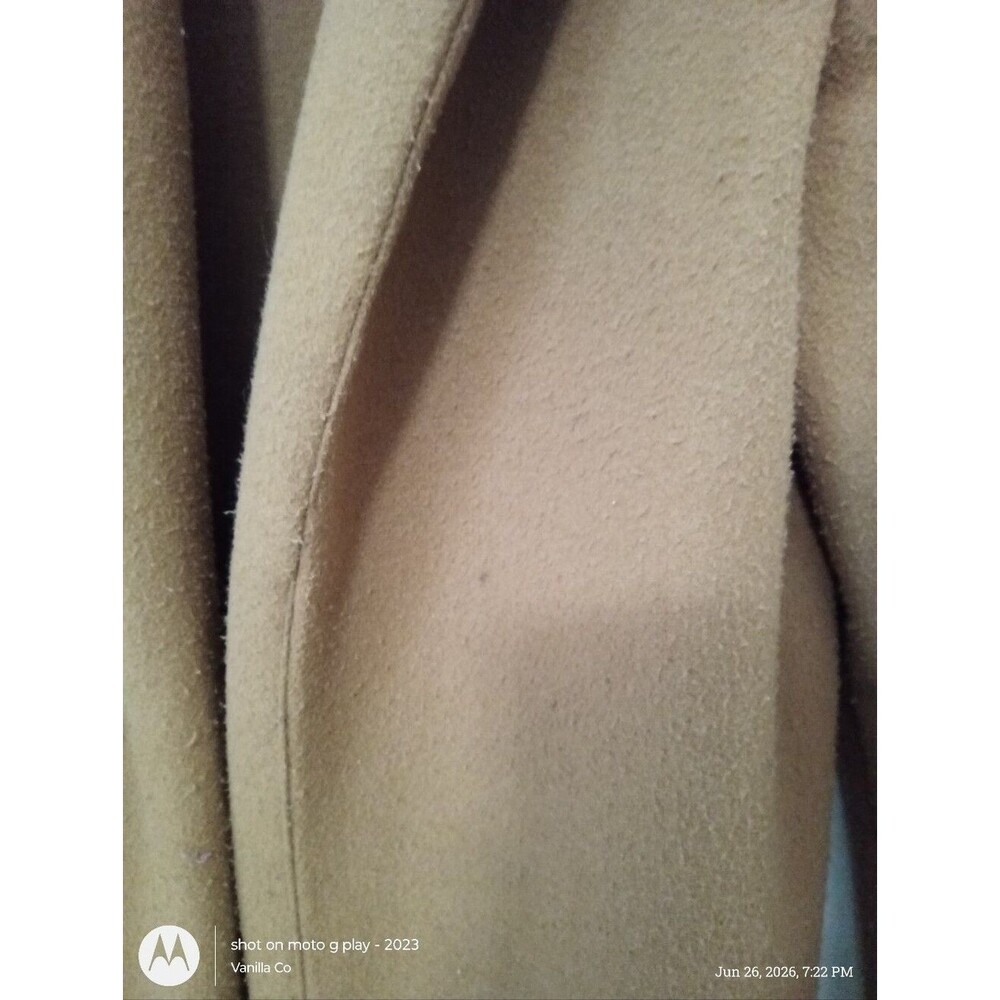 Zara Basic Soft Camel Coat Long Open Front Size Small - Picture 8 of 10
